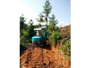 動(dòng)力十足！DL15微型挖掘機(jī)修路